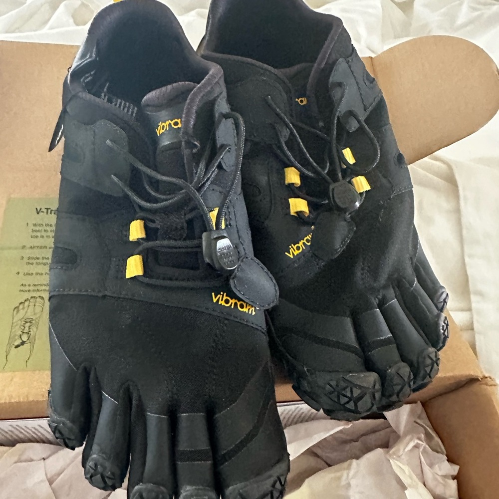 Vibram Black and Yellow Toe Shoes